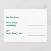 11歳の誕生日おめでとう：楽しいスターパターン、虹11、名前 ポストカード (裏面)