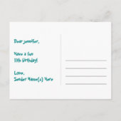 11歳の誕生日おめでとう - 楽しい花火模様 + レインボー11 ポストカード (裏面)