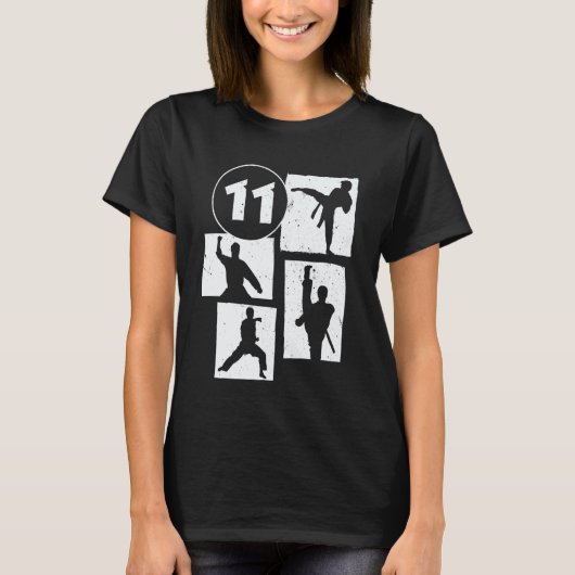 11歳の誕生日おめでとう 空手 テコンドー 11歳 Tシャツ (正面)