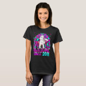 11歳の誕生日おめでとう 虹色のユニコーン フロッシング Tシャツ (正面フル)
