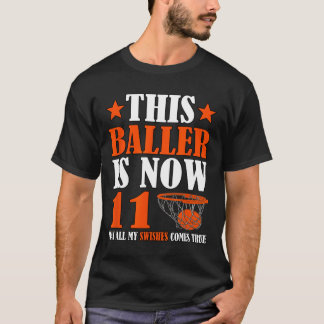 11歳の誕生日おめでとう 11歳のバスケットボール 11歳の誕生日のプレゼント Tシャツ