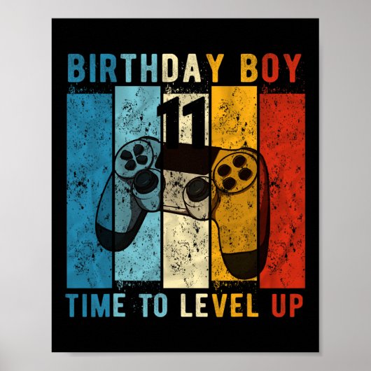 11歳の誕生日おめでとう 11歳 レベルアップだ! 11歳の誕生日 ポスター (正面)