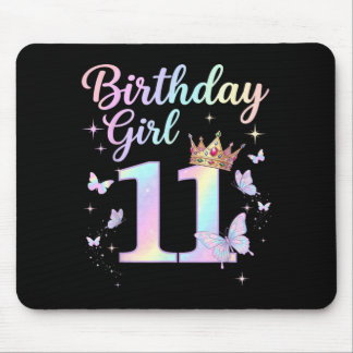 11歳の誕生日おめでとうTシャツ 女の子 マウスパッド