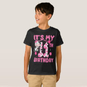 11歳の誕生日お祝い女の子 11歳の牛のテーマ Tシャツ (正面フル)