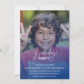 11歳の誕生日のお誘い誕生日パーティフォトボーイ 招待状 (正面)