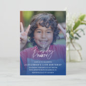 11歳の誕生日のお誘い誕生日パーティフォトボーイ 招待状 (スタンド正面)