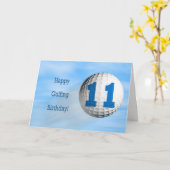 11歳の誕生日のゴルフカード カード (黄色い花)
