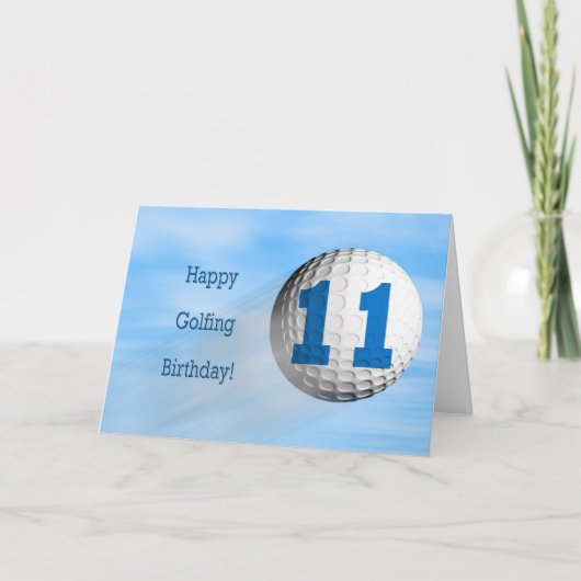 11歳の誕生日のゴルフカード カード (正面)