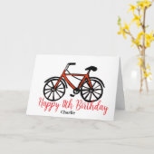 11歳の誕生日の赤い自転車 カード (黄色い花)