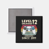 11歳の誕生日を迎えるおもしろゲーマー少年 11歳の誕生日おめでとう マグネット (正面/裏面)