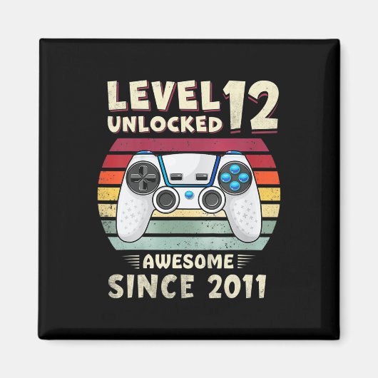 11歳の誕生日を迎えるおもしろゲーマー少年 11歳の誕生日おめでとう マグネット (正面)