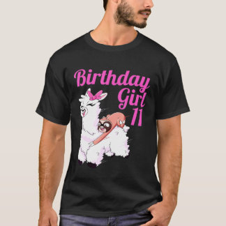 11歳の誕生日を迎える女の子 11歳のナマケモノ乗り物 Tシャツ