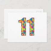 11歳の誕生日オートイズムインサート男子女子 ポストカード (正面/裏面)