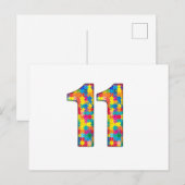 11歳の誕生日オートリズム 少年少女用挿入カード ポストカード (正面/裏面)