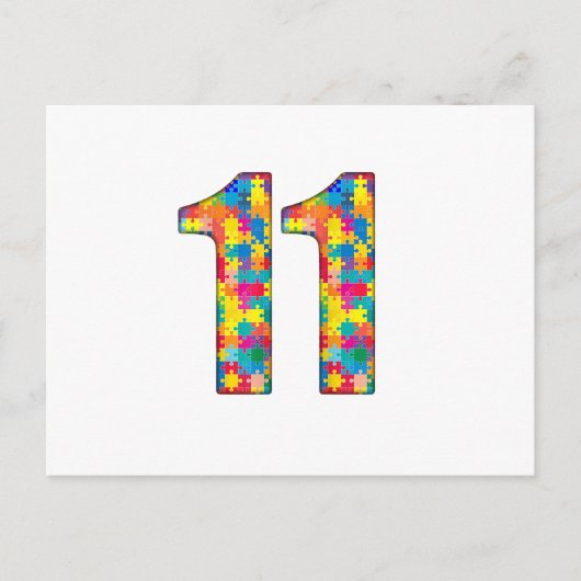 11歳の誕生日オートリズム 少年少女用挿入カード ポストカード (正面)