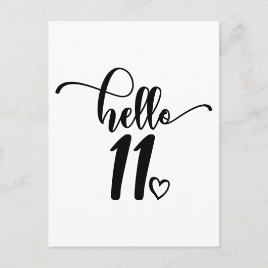 11歳の誕生日ガールズ ハローイレブン かわいい11歳 ポストカード (正面)