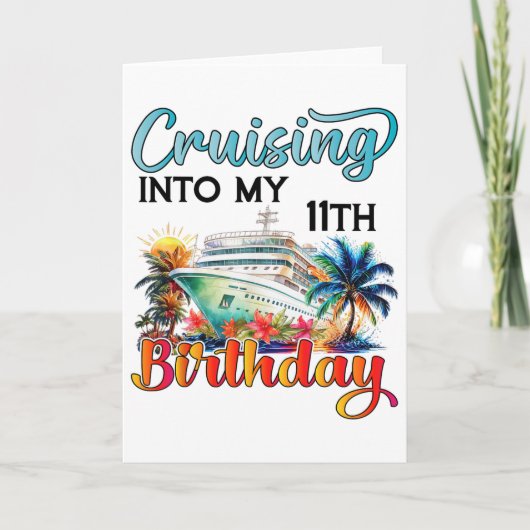 11歳の誕生日クルーズクルーズ誕生日旅行 カード (正面)