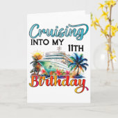 11歳の誕生日クルーズクルーズ誕生日旅行 カード (黄色い花)