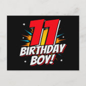 11歳の誕生日スーパーヒーロー少年 11歳の誕生日 ポストカード (正面)