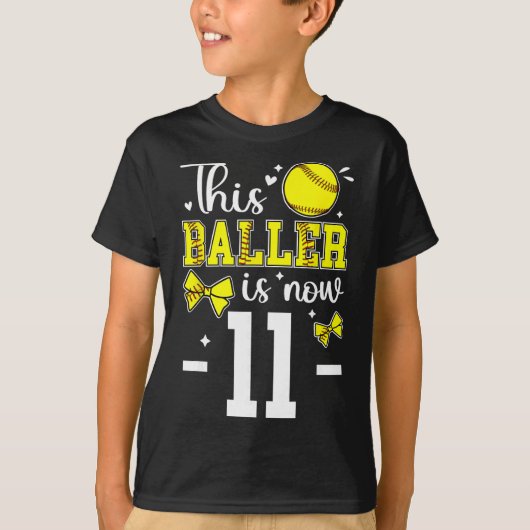 11歳の誕生日ソフト女子十一歳ソフト Tシャツ (正面)