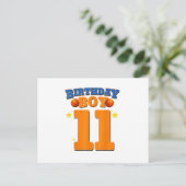 11歳の誕生日バスケットボールギフト男子パーティー ポストカード (スタンド正面)