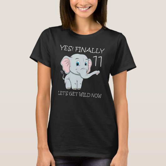 11歳の誕生日パーティーケーキエレファントズーキーパー Tシャツ (正面)