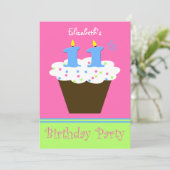 11歳の誕生日パーティー招待状 11本のキャンドル 招待状 (スタンド正面)