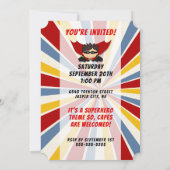 11歳の誕生日パーティー男子スーパーヒーローレッドコミック 招待状 (裏面)