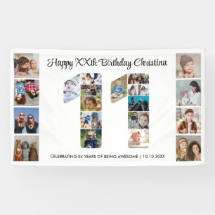 11歳の誕生日パーティー ナンバー11フォトコラージュ 横断幕