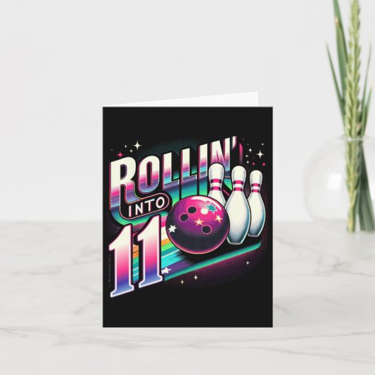 11歳の誕生日ボウリングパーティー カード (正面)