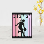 11歳の誕生日レトロバスケットボールプレーヤー11歳 カード (黄色い花)