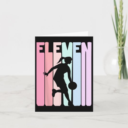 11歳の誕生日レトロバスケットボールプレーヤー カード (正面)