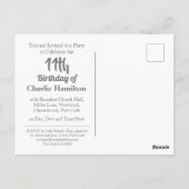 11歳の誕生日写真付きポストカード招待状 ポストカード (裏面)