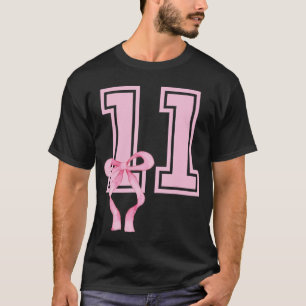 11歳の誕生日女の子コケットピンクのリボン美学 Tシャツ
