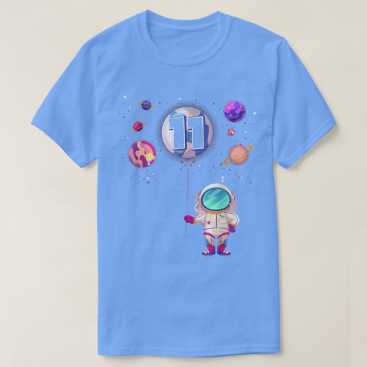 11歳の誕生日少年ギフト宇宙飛行士11th Bir Tシャツ (デザイン正面)