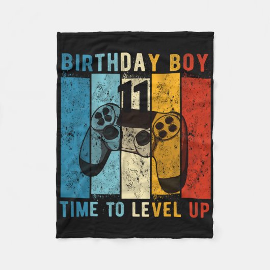 11歳の誕生日少年レベル11位までの11時間 フリースブランケット (正面)
