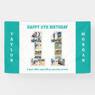 11歳の誕生日記念 フォトコラージュ11 横断幕