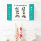 11歳の誕生日記念 数字11の写真コラージュ 横断幕 (インサイチュ)