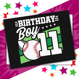 11歳の誕生日野球パーティーテーマ 11歳の男の子 ポストカード