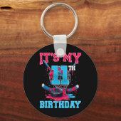 11歳の誕生日 アイスホッケー 11歳 アイスクリーム キーホルダー (正面)