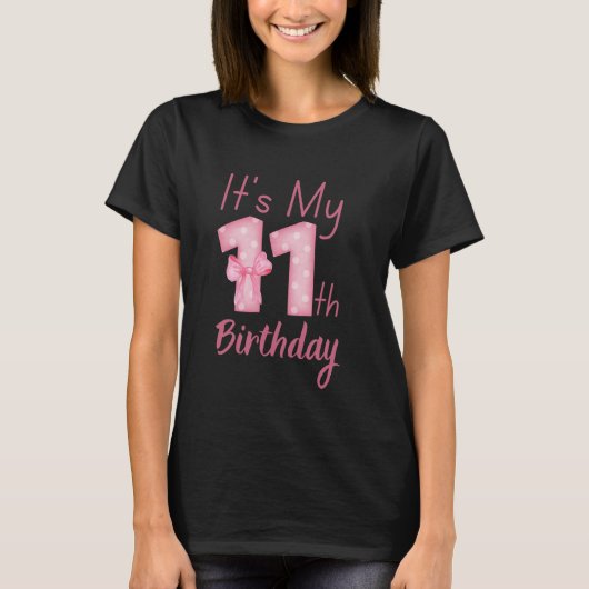 11歳の誕生日 コケット風 誕生日 Tシャツ (正面)