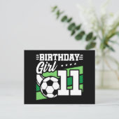 11歳の誕生日 サッカー女子 ポストカード (スタンド正面)