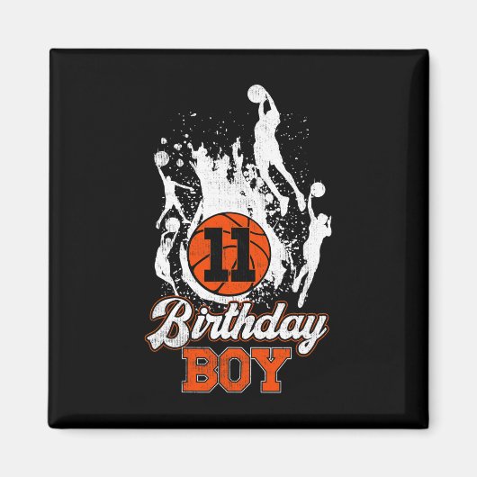 11歳の誕生日 バースデーボーイ バスカビィテーマ 11歳 マグネット (正面)