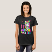 11歳の誕生日 ユニコーン ガール すごい十一歳 Tシャツ (正面フル)