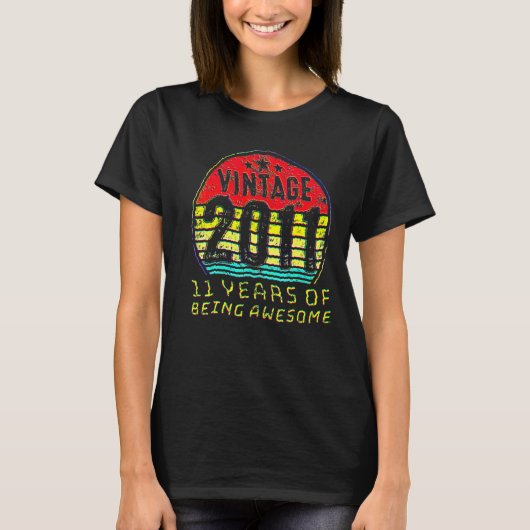 11歳の誕生日 ヴィンテージ 2011 11歳の誕生日 Tシャツ (正面)