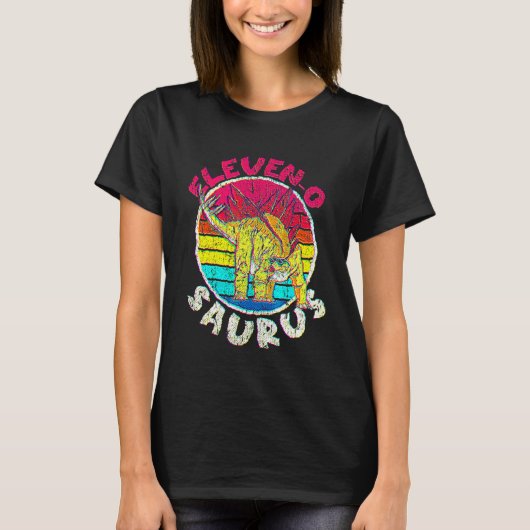 11歳の誕生日 十一歳 ステゴサウルス I ファミリー Tシャツ (正面)