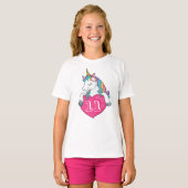 11歳の誕生日+可愛いユニコーン+女の子への誕生日プレゼント Tシャツ (正面フル)