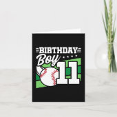 11歳の野球パーティーテーマ11誕生日少年 カード (正面)