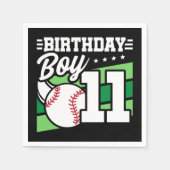 11歳の野球パーティーテーマ11誕生日少年 スタンダードカクテルナプキン (正面)