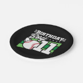 11歳の野球パーティーテーマ11誕生日少年 ペーパープレート (アングル)